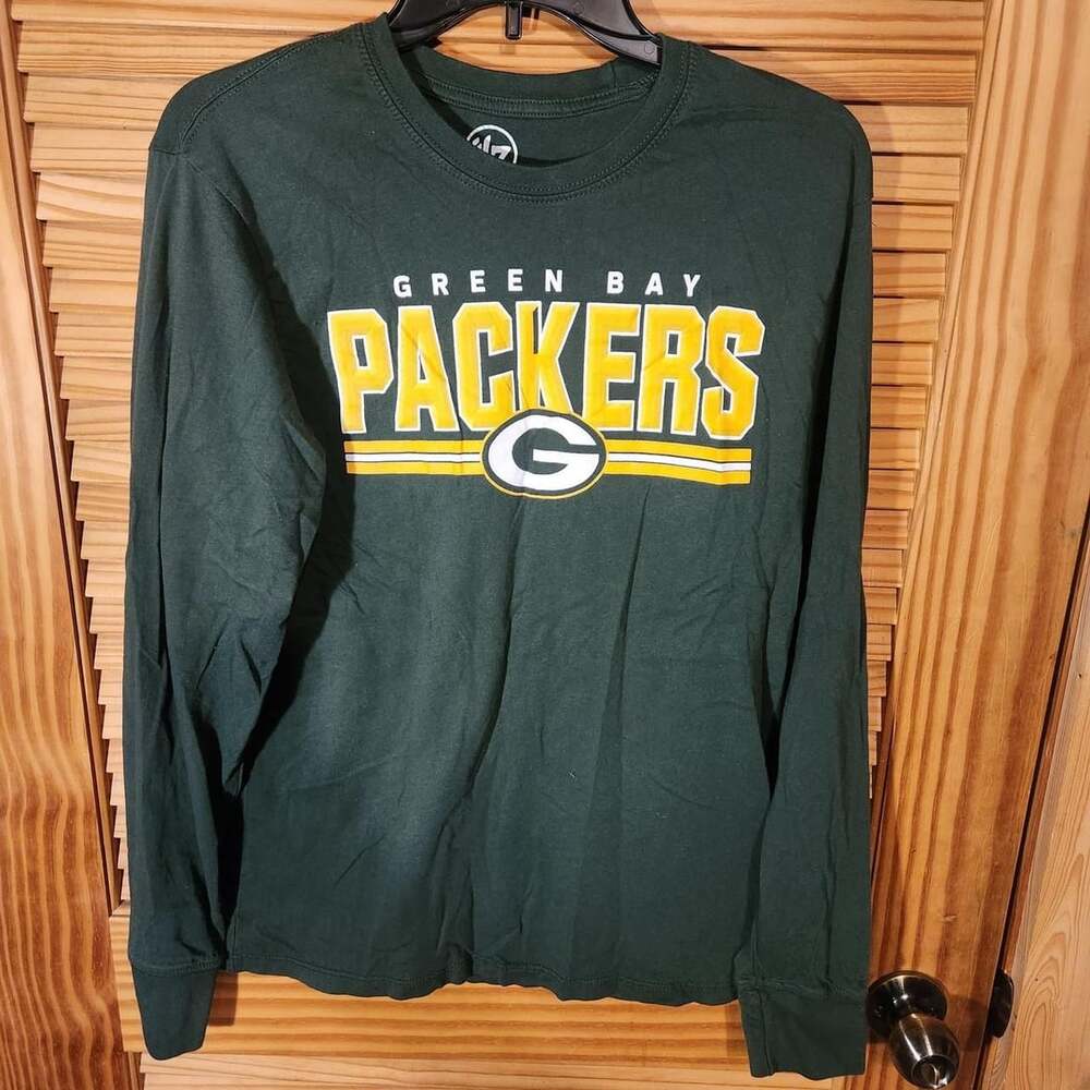 '47 Green Bay Packers Long Sleeve T-Shirt Size M Green Football NFL